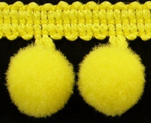 Taśma z pomponikami 18 mm żółta