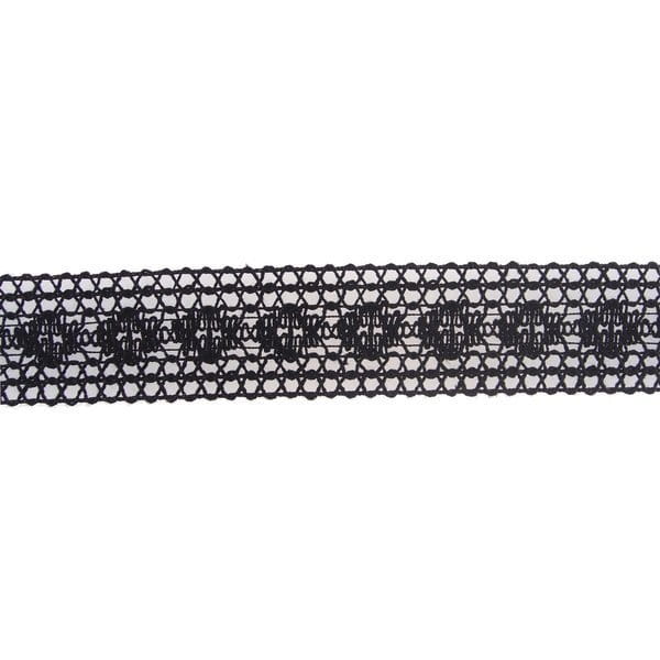 Koronka bawełniana - 3,4 cm - czarna