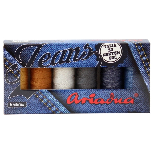 Zestaw 6 szpulek - Nici Ariadna - Jeans