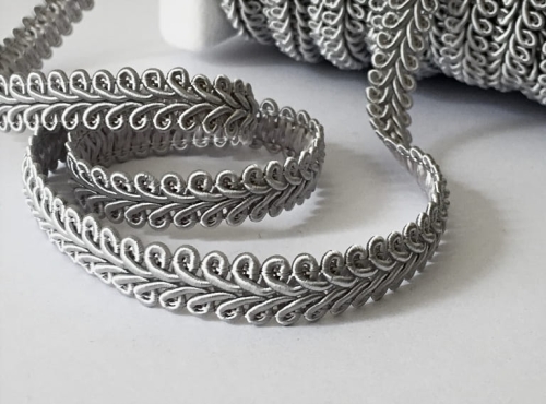 Taśma jedwabna - srebrna