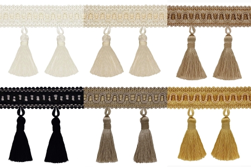 Taśma z chwościkami 65 mm - 6 kolorów