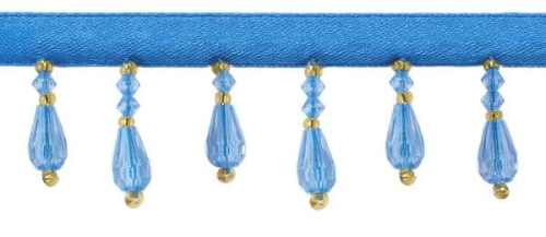 Koraliki na taśmie 35 mm - błękitne