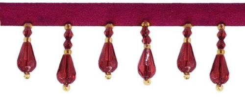 Koraliki na taśmie 35 mm - bordowe