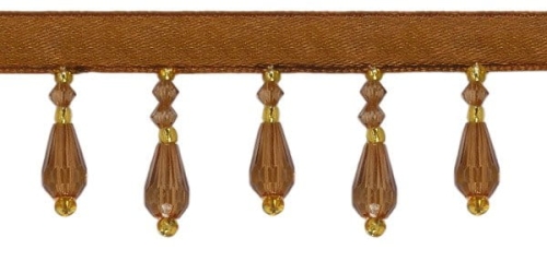 Koraliki na taśmie 35 mm - ciemny beż