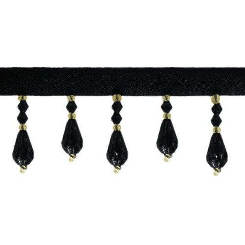 Koraliki na taśmie 35 mm - czarne