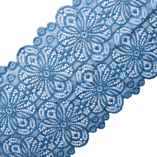 Koronka ELASTYCZNA - 18 cm - Niebieska