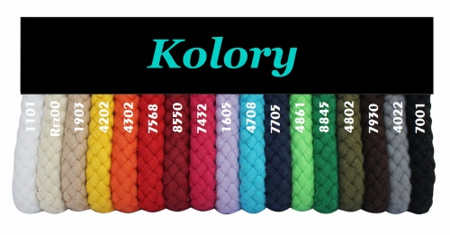 Sznurek bawełniany pleciony - 9,3 mm - kolory
