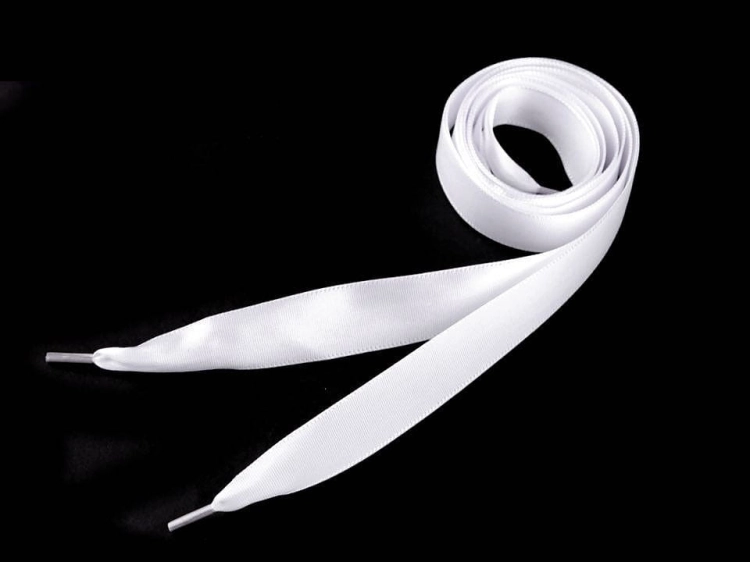Sznurówki satynowe - 110 cm - Biały