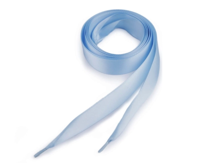 Sznurówki satynowe - 110 cm - Błękitny