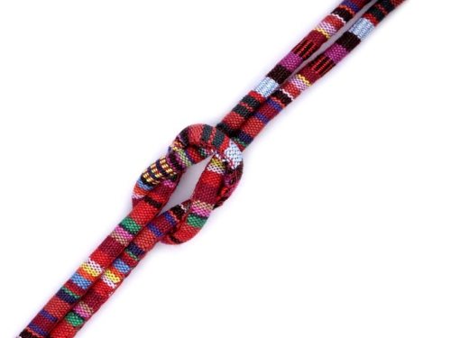 Sznurek bawełniano-poliestrowy - 6 mm - Czerwony