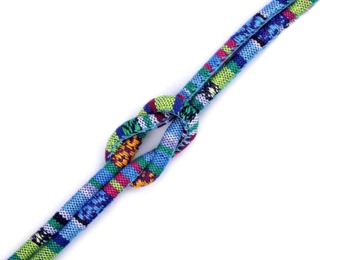 Sznurek bawełniano-poliestrowy - 6 mm - Niebieski