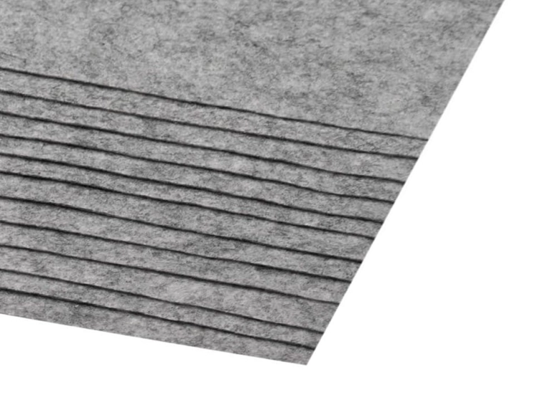 Filc 20x30 cm - Szaro-biały