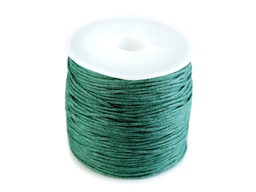 Sznurek bawełniany woskowany - 1 mm - Ciemny zielony