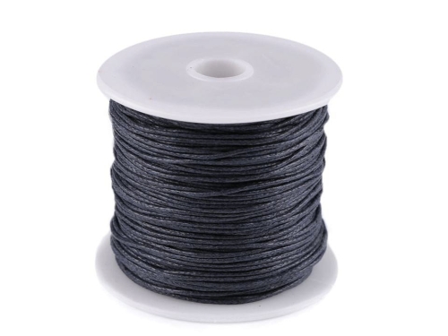 Sznurek bawełniany woskowany - 1 mm - Granatowy