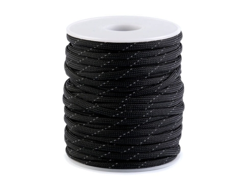 Linka dekoracyjna odblaskowa - 4 mm - Czarny