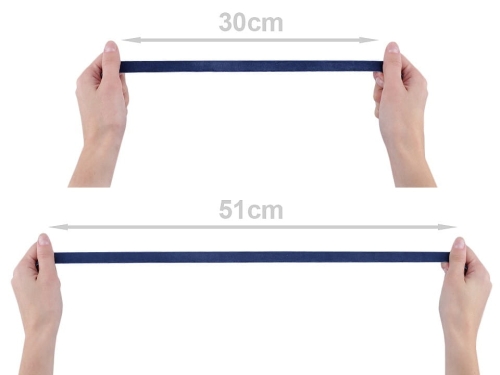 Taśma aksamitka elastyczna (6mm - 50 mm) - rozciągliwość