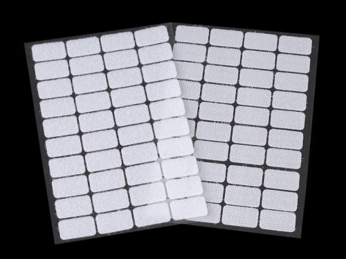 Rzep samoprzylepny prostokąty 15x25 mm - Biały