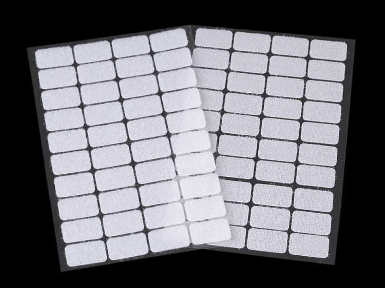 Rzep samoprzylepny prostokąty 15x25 mm - Biały