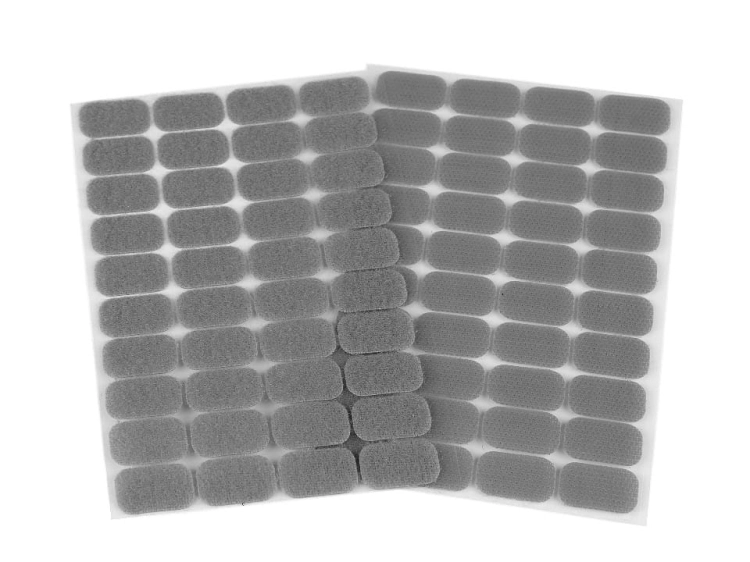Rzep samoprzylepny prostokąty 15x25 mm - Szary