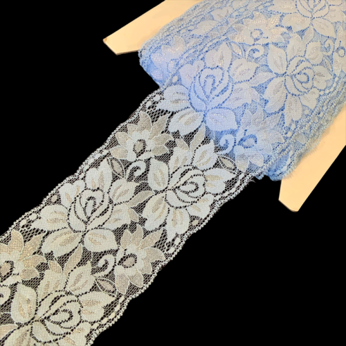 Koronka elastyczna - 8 cm - Błękitna