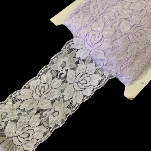 Koronka elastyczna - 8 cm - Liliowa