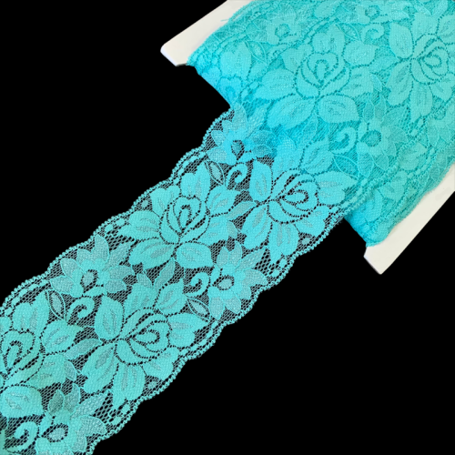 Koronka elastyczna - 8 cm - Miętowa