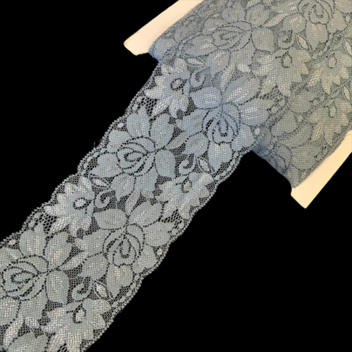 Koronka elastyczna - 8 cm - Szara