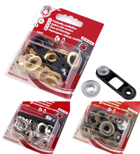 Oczka metalowe z zagniataczem - wew. Ø8 mm