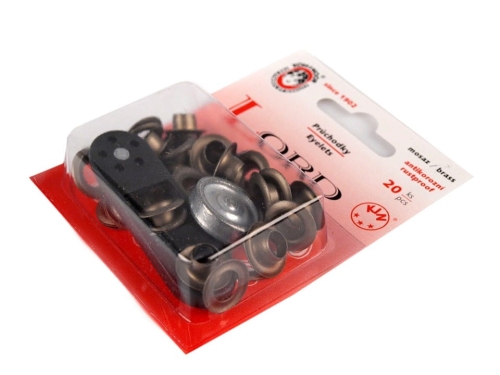 Oczka metalowe z zagniataczem - wew. Ø7 mm - Stare złoto