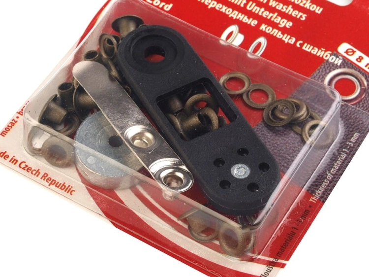 Oczka metalowe z zagniataczem - wew. Ø4 mm - Stare złoto