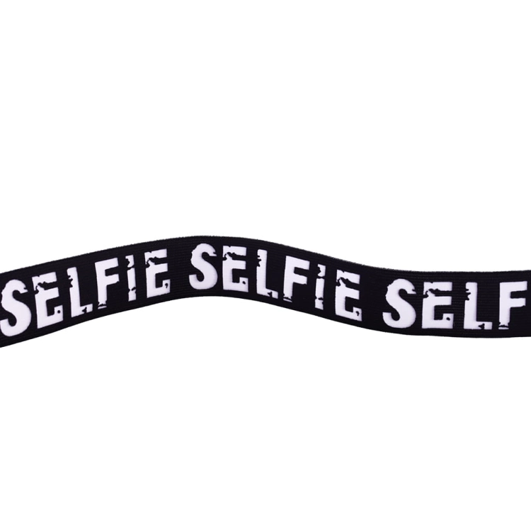 Taśma elastyczna - Lampas SELFIE - 40 mm - Czarny
