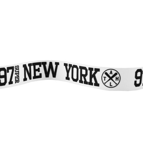 Taśma rypsowa - Lampas NEW YORK - 30 mm - Biały
