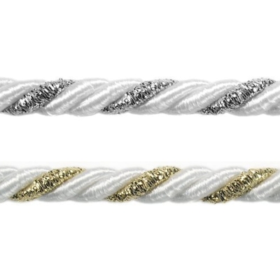 Sznurek skręcany metalizowany - 7 mm