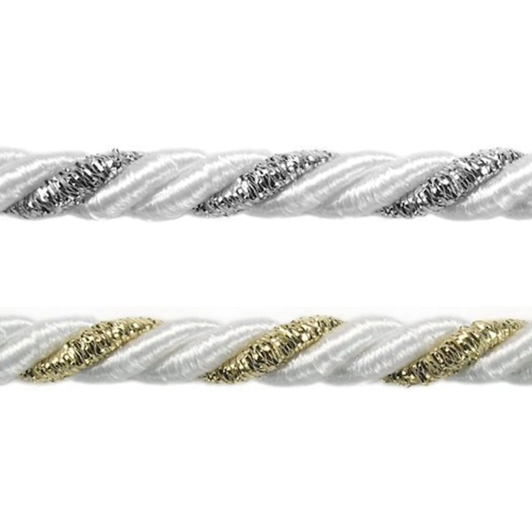 Sznurek skręcany metalizowany - 7 mm