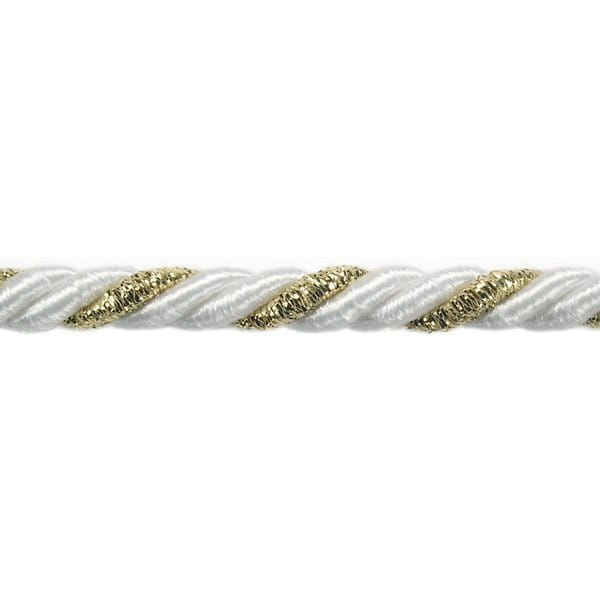 Sznurek skręcany metalizowany - 7 mm - Złoty