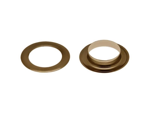 Oczka metalowe z podkładką - 5 x 10 x 5 mm - Stare złoto