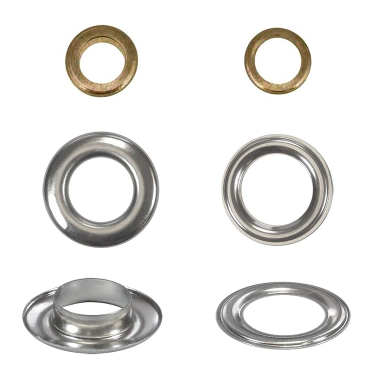 Oczka kaletnicze metalowe z podkładką (4mm - 35mm)