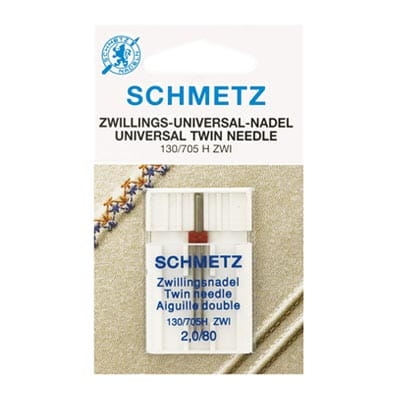 Igła podwójna do TKANIN - 80 rozstaw 2 mm