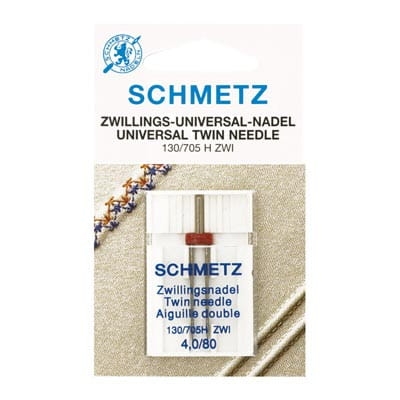 Igła podwójna do TKANIN - 80 rozstaw 4 mm