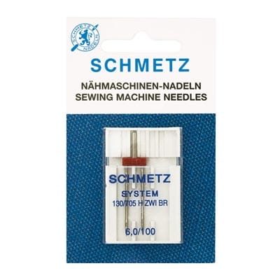 Igła podwójna do TKANIN - 100 rozstaw 6 mm