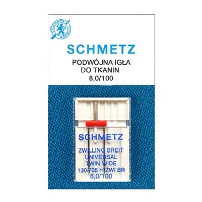 Igła podwójna do TKANIN - 100 rozstaw 8 mm