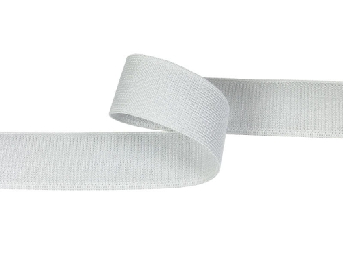 Rzep elastyczny - biały - pętelka - 38 mm