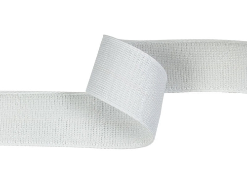 Rzep elastyczny - biały - pętelka - 50 mm