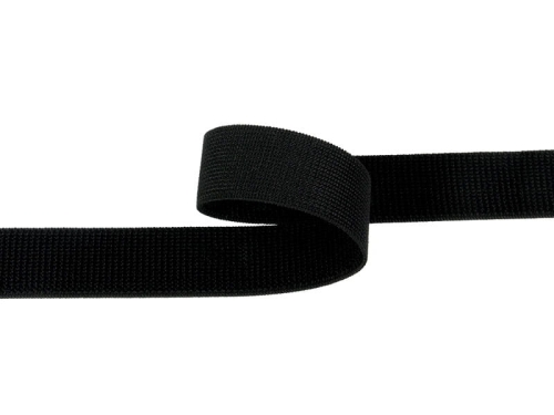 Rzep elastyczny - czarny - pętelka - 30 mm