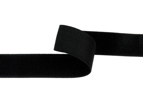 Rzep elastyczny - czarny - pętelka - 38 mm