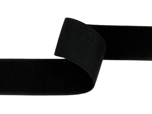 Rzep elastyczny - czarny - pętelka - 50 mm