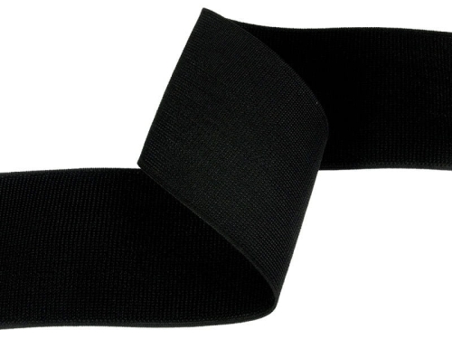 Rzep elastyczny - czarny - pętelka - 100 mm