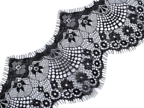Koronka francuska - 12 cm - Czarna
