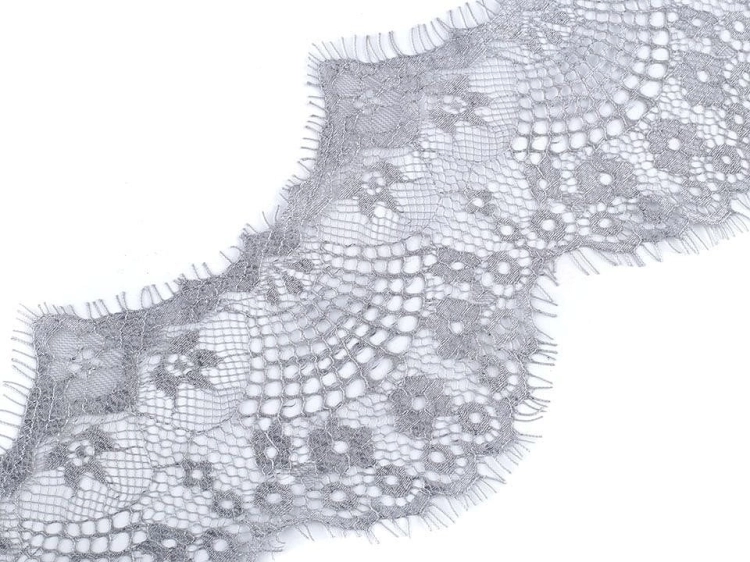 Koronka francuska - 12 cm - Szara