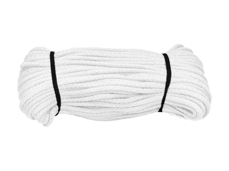 Sznurek bawełniany - 5 mm - 0003 - Biały
